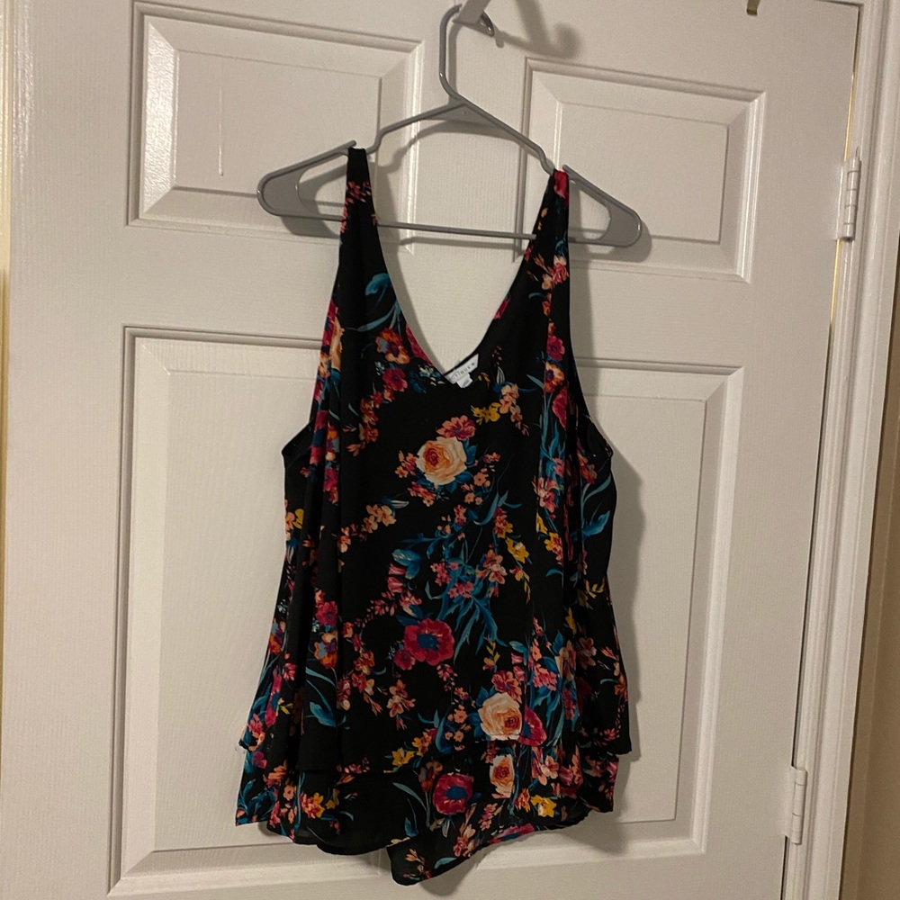 Sleeveless Floral Blouse
